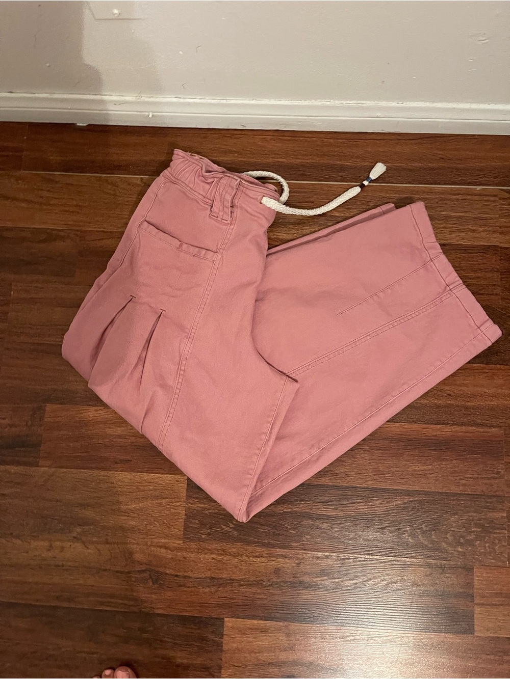 Pink Drawstring Wide-Leg Pants - Picture 11 of 16